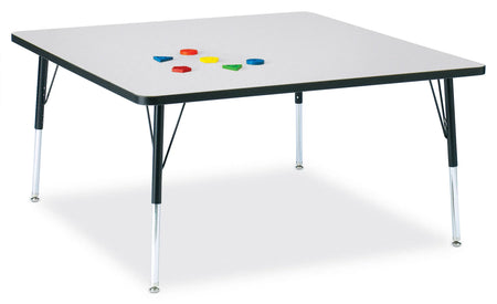 Berries® Square Activity Table - 48" X 48", A-height - Freckled Gray/Black/Black