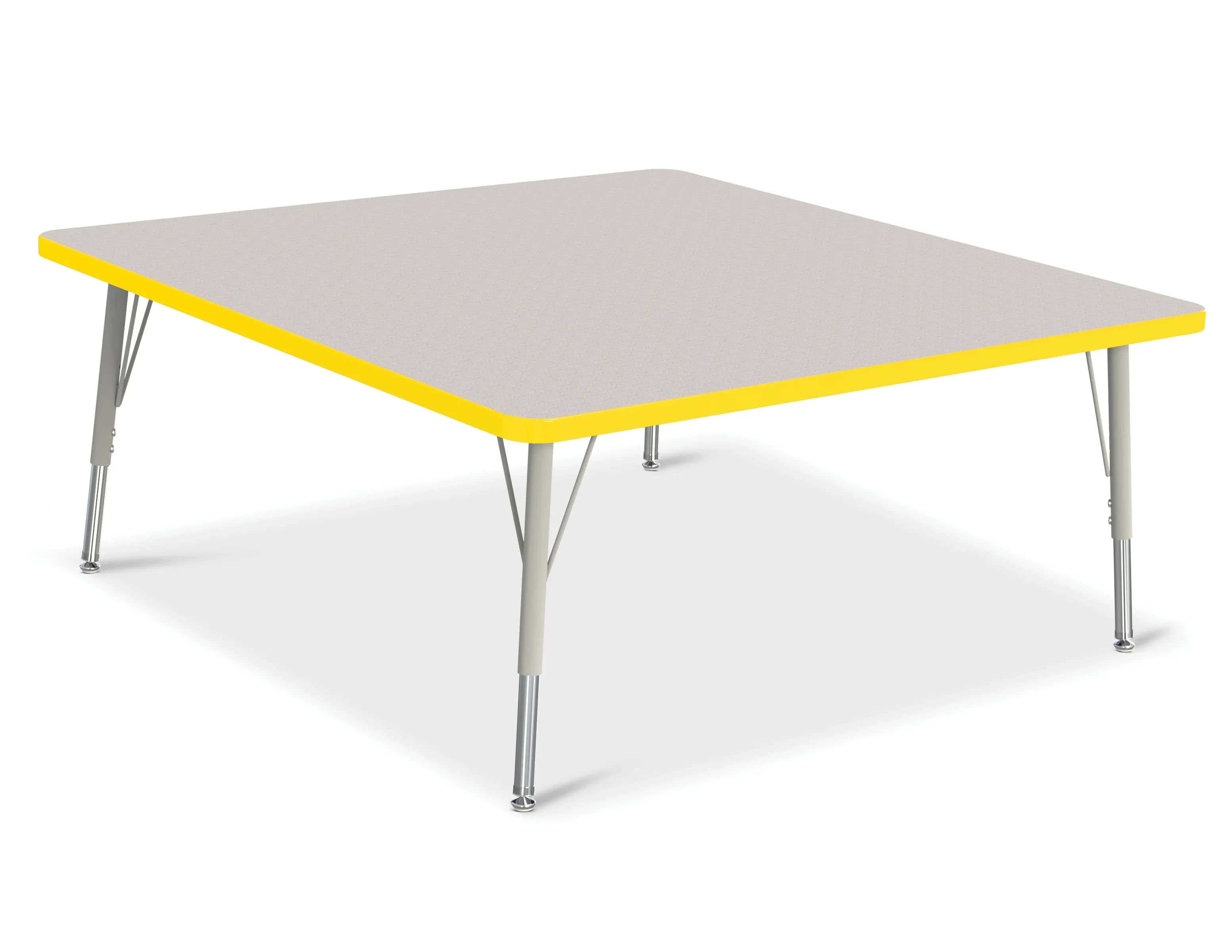 Berries® Square Activity Table - 48" X 48", E-height - Freckled Gray/Yellow/Gray