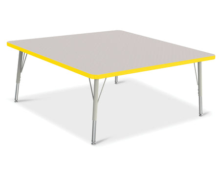 Berries® Square Activity Table - 48" X 48", E-height - Freckled Gray/Yellow/Gray