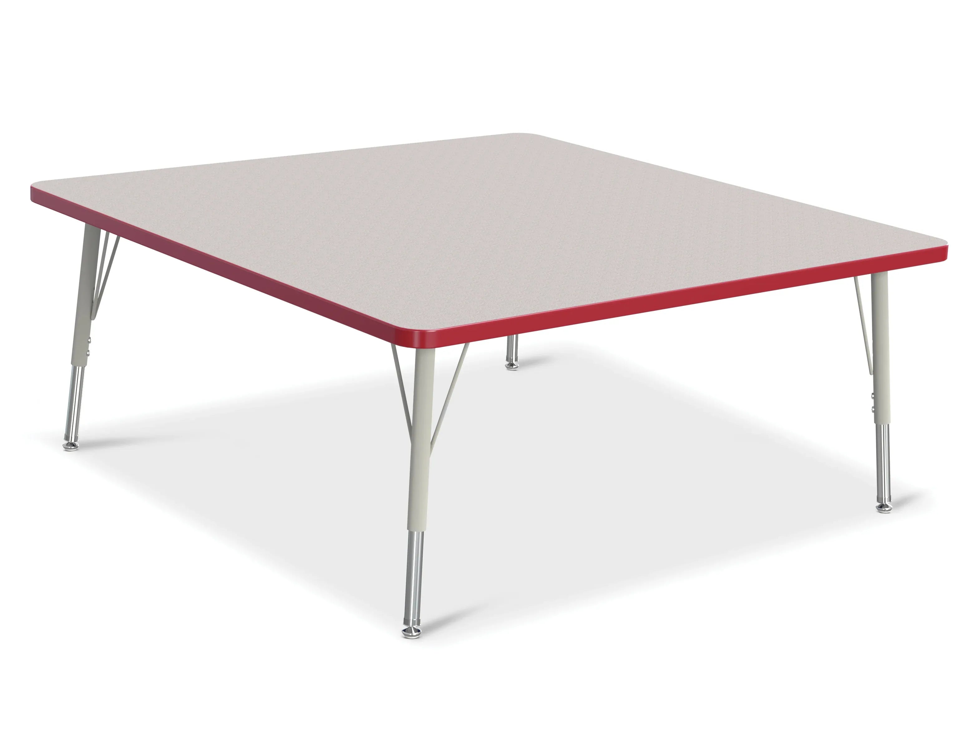 Berries® Square Activity Table - 48" X 48", E-height - Freckled Gray/Red/Gray