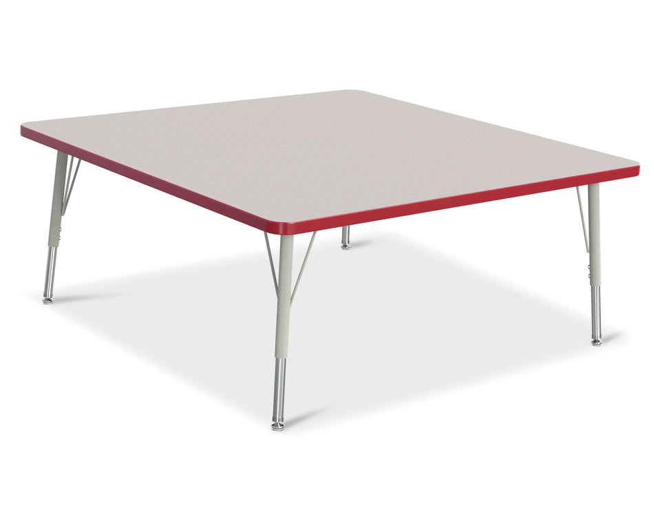 Berries® Square Activity Table - 48" X 48", E-height - Freckled Gray/Red/Gray