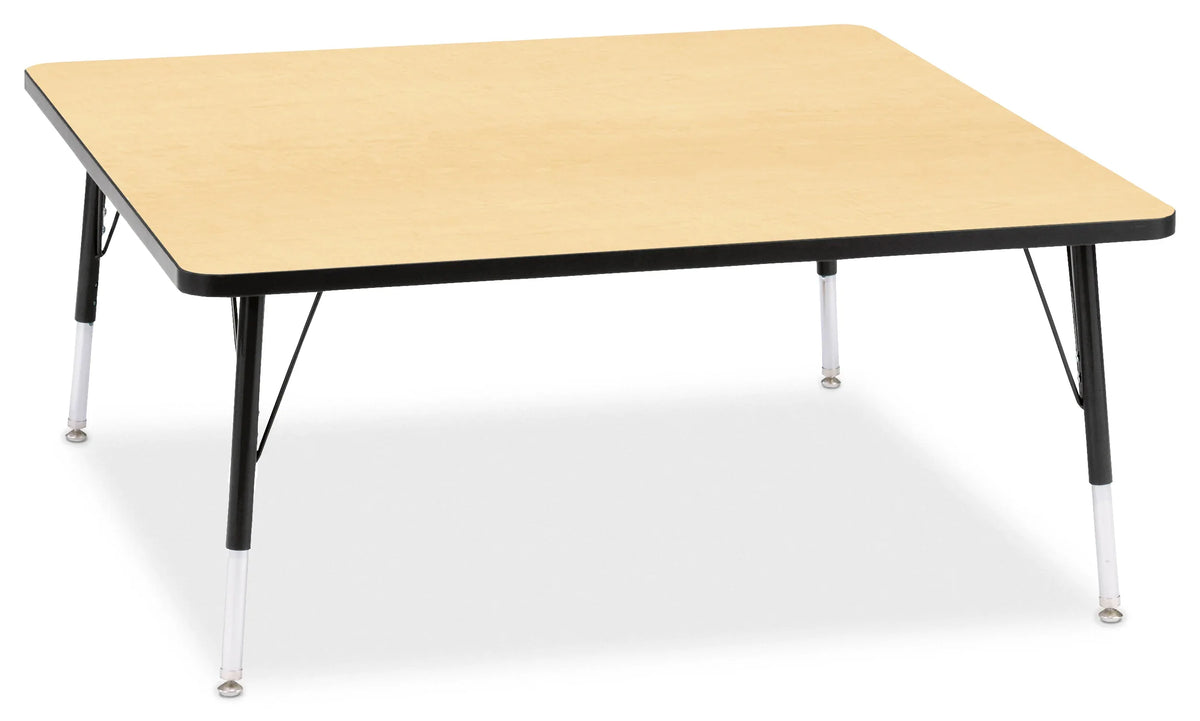 Berries® Square Activity Table - 48" X 48", E-height - Maple/Black/Black