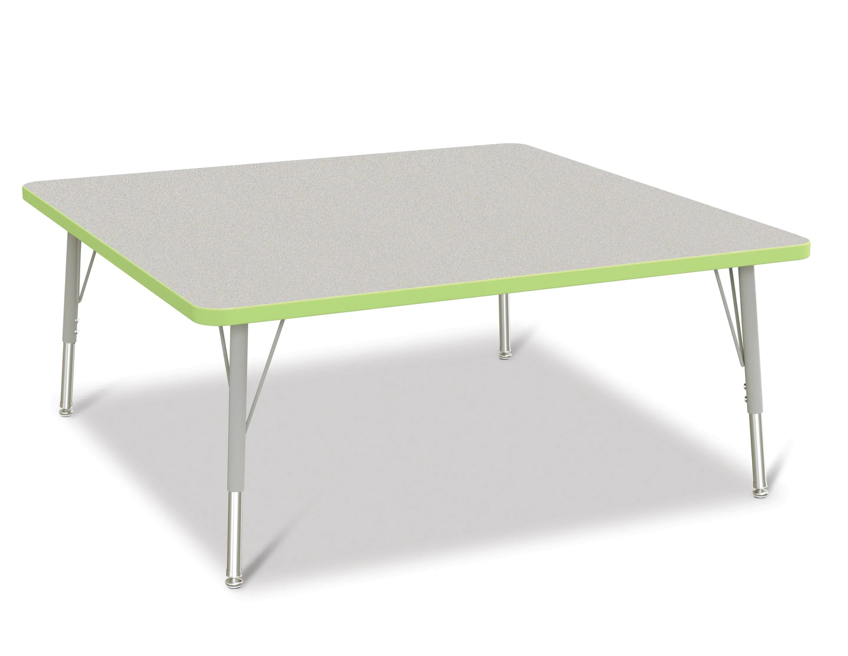 Berries® Square Activity Table - 48" X 48", E-height - Freckled Gray/Key Lime/Gray