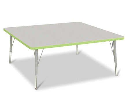Berries® Square Activity Table - 48" X 48", E-height - Freckled Gray/Key Lime/Gray