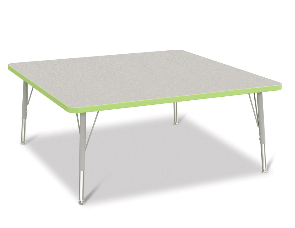 Berries® Square Activity Table - 48" X 48", E-height - Freckled Gray/Key Lime/Gray