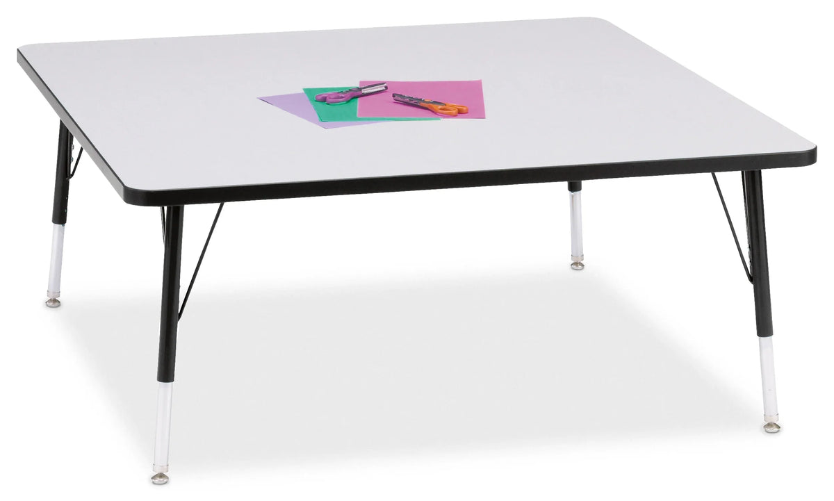 Berries® Square Activity Table - 48" X 48", E-height - Freckled Gray/Black/Black