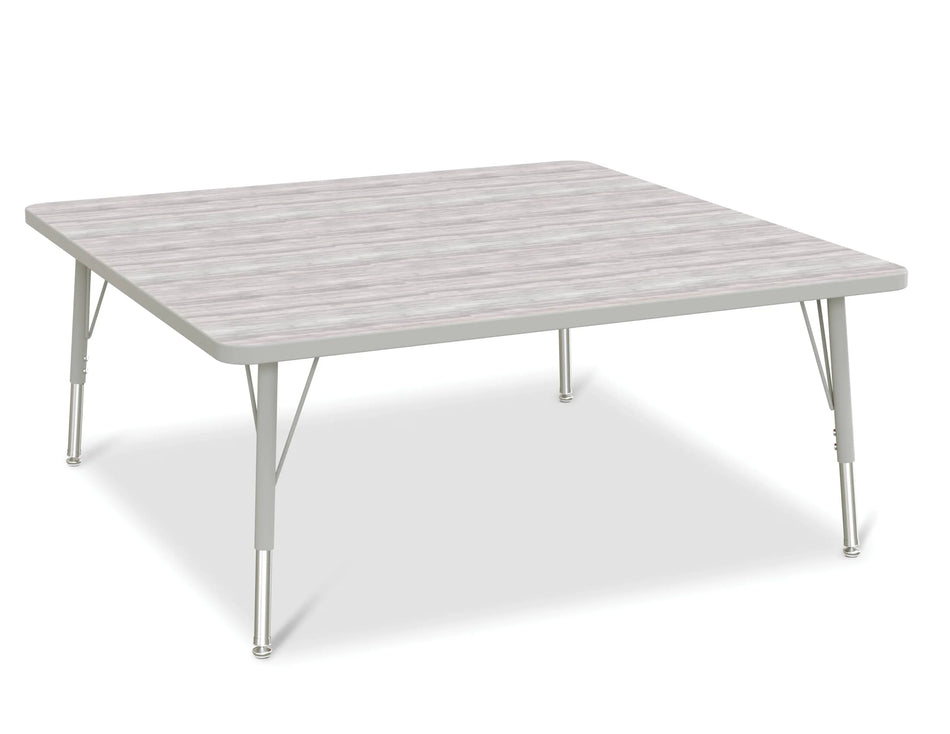 Berries® Square Activity Table - 48" X 48", E-height - Driftwood Gray/Gray/Gray