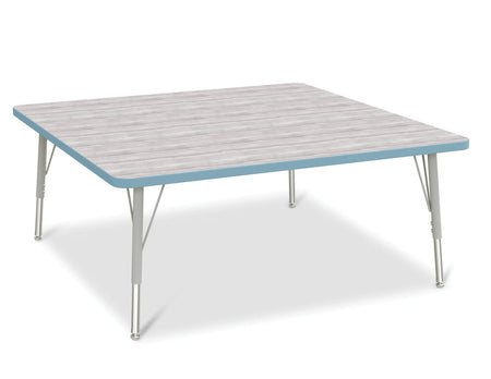 Berries® Square Activity Table - 48" X 48", E-height - Driftwood Gray/Coastal Blue/Gray