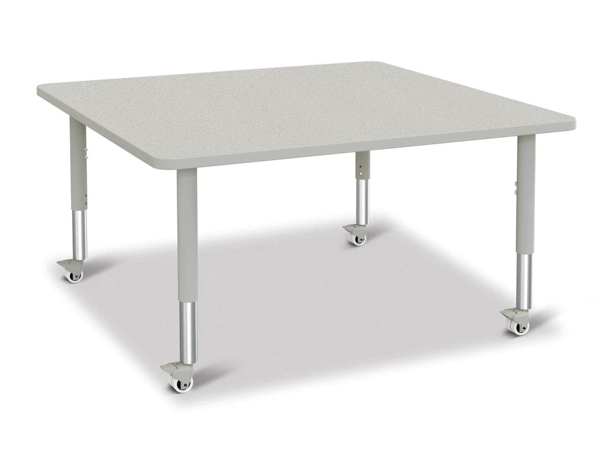 Berries® Square Activity Table - 48" X 48", Mobile - Freckled Gray/Gray/Gray