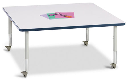 Berries® Square Activity Table - 48" X 48", Mobile - Freckled Gray/Navy/Gray