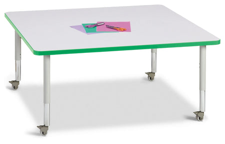 Berries® Square Activity Table - 48" X 48", Mobile - Freckled Gray/Green/Gray