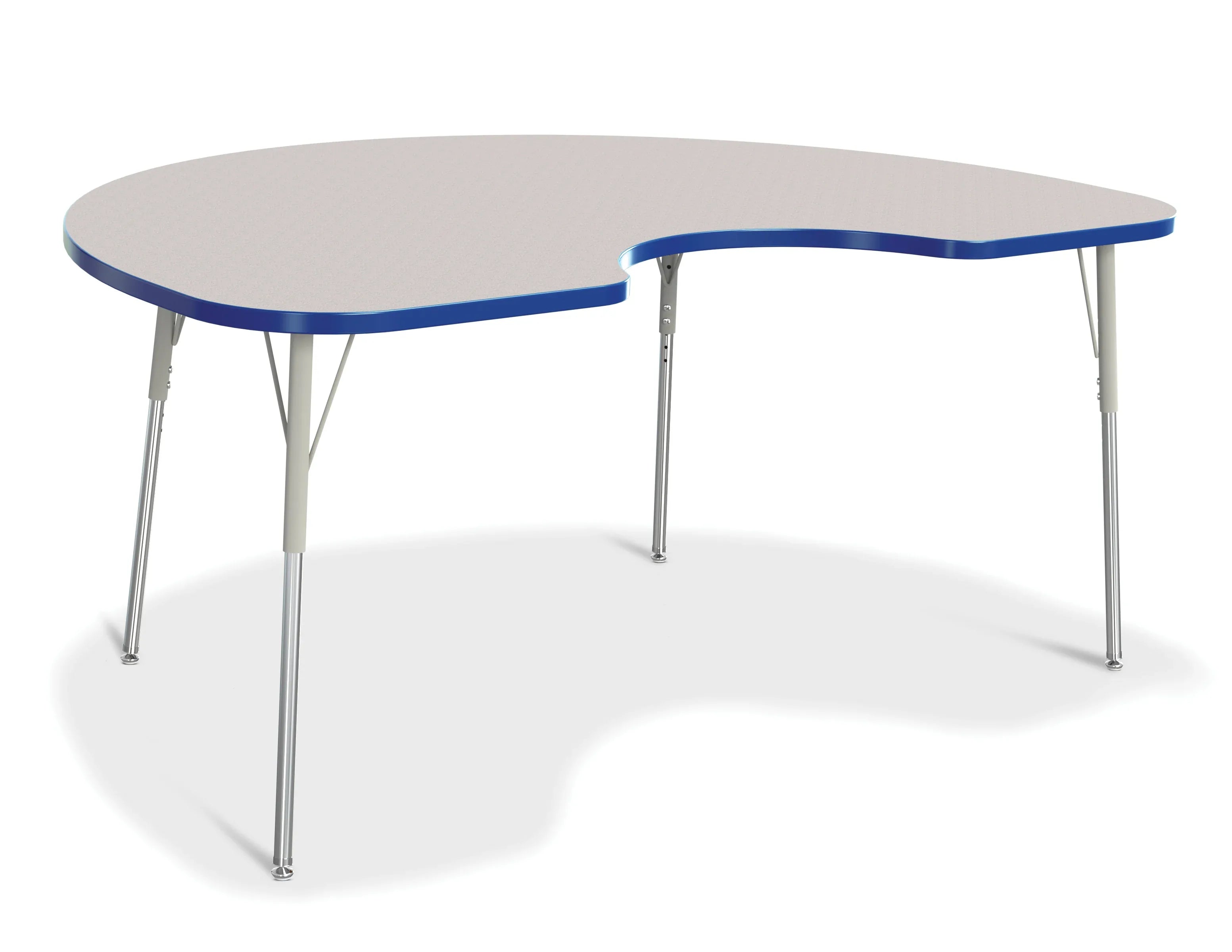Berries® Kidney Activity Table - 48" X 72", A-height - Freckled Gray/Blue/Gray