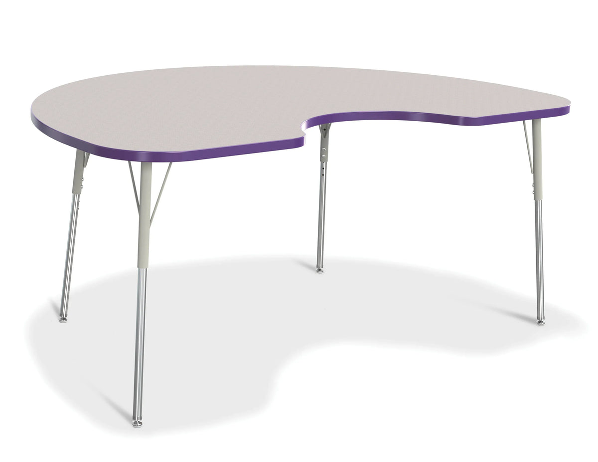 Berries® Kidney Activity Table - 48" X 72", A-height - Freckled Gray/Purple/Gray