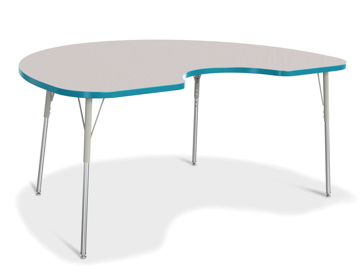 Berries® Kidney Activity Table - 48" X 72", A-height - Freckled Gray/Teal/Gray