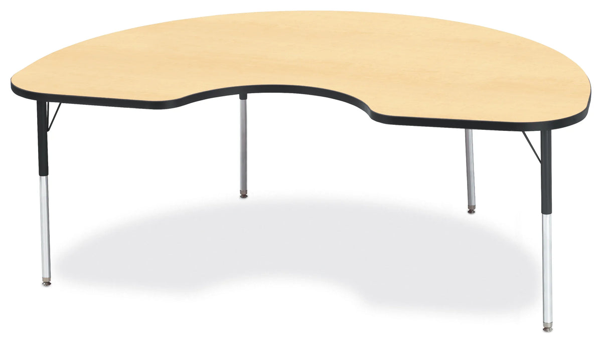 Berries® Kidney Activity Table - 48" X 72", A-height - Maple/Black/Black