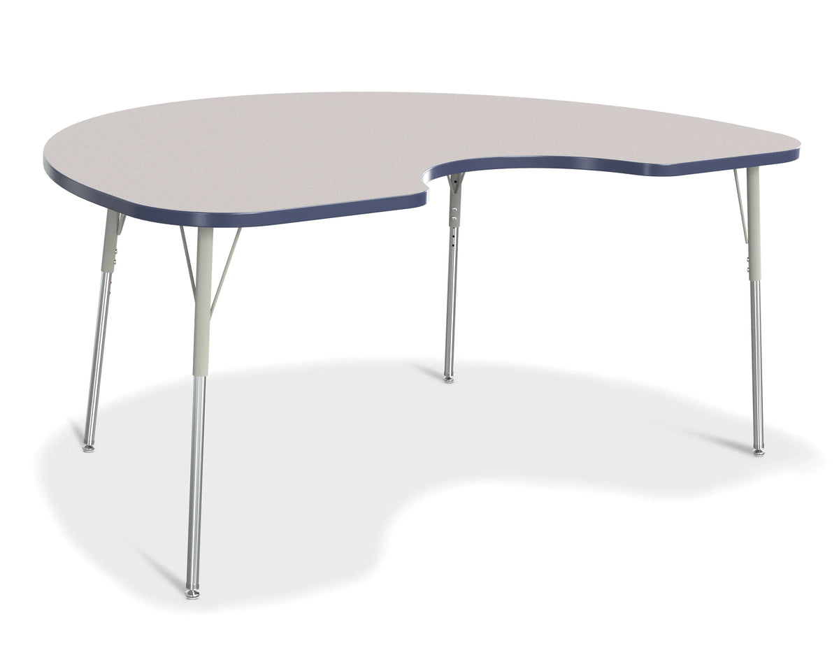 Berries® Kidney Activity Table - 48" X 72", A-height - Freckled Gray/Navy/Gray