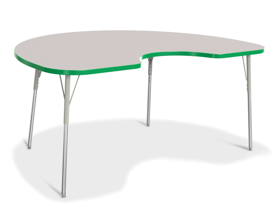 Berries® Kidney Activity Table - 48" X 72", A-height - Freckled Gray/Green/Gray