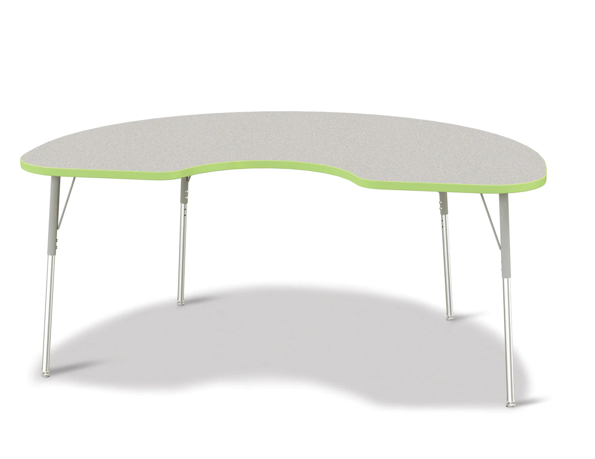 Berries® Kidney Activity Table - 48" X 72", A-height - Freckled Gray/Key Lime/Gray