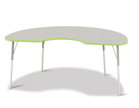 Berries® Kidney Activity Table - 48" X 72", A-height - Freckled Gray/Key Lime/Gray