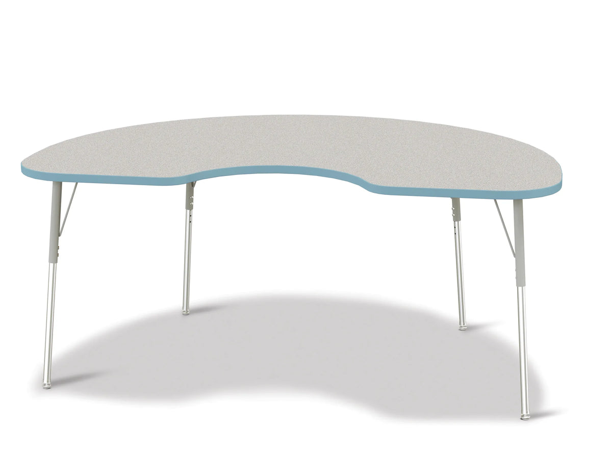 Berries® Kidney Activity Table - 48" X 72", A-height - Freckled Gray/Coastal Blue/Gray