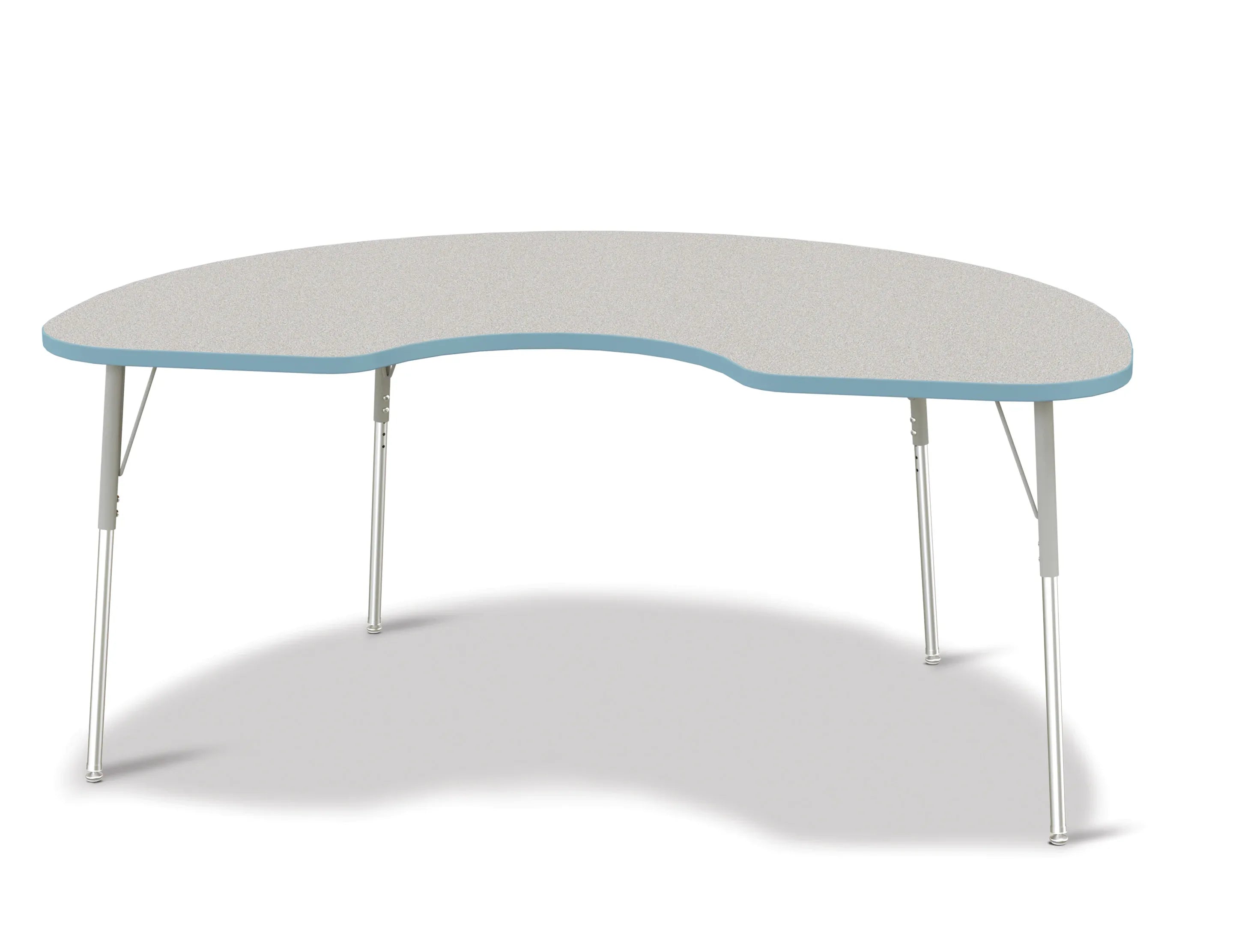 Berries® Kidney Activity Table - 48" X 72", A-height - Freckled Gray/Coastal Blue/Gray