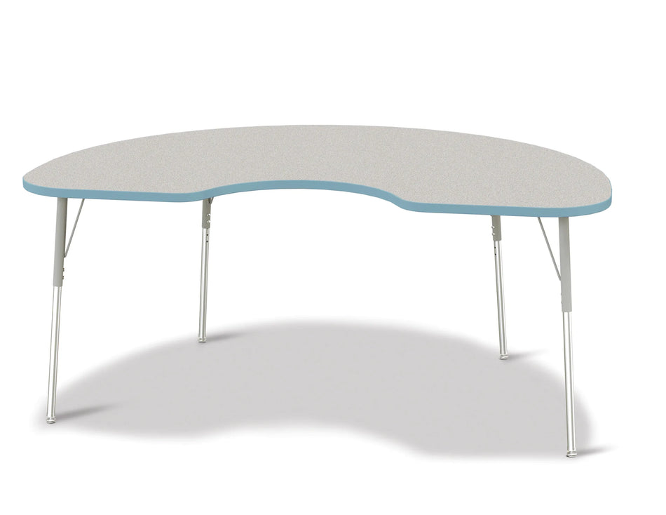 Berries® Kidney Activity Table - 48" X 72", A-height - Freckled Gray/Coastal Blue/Gray
