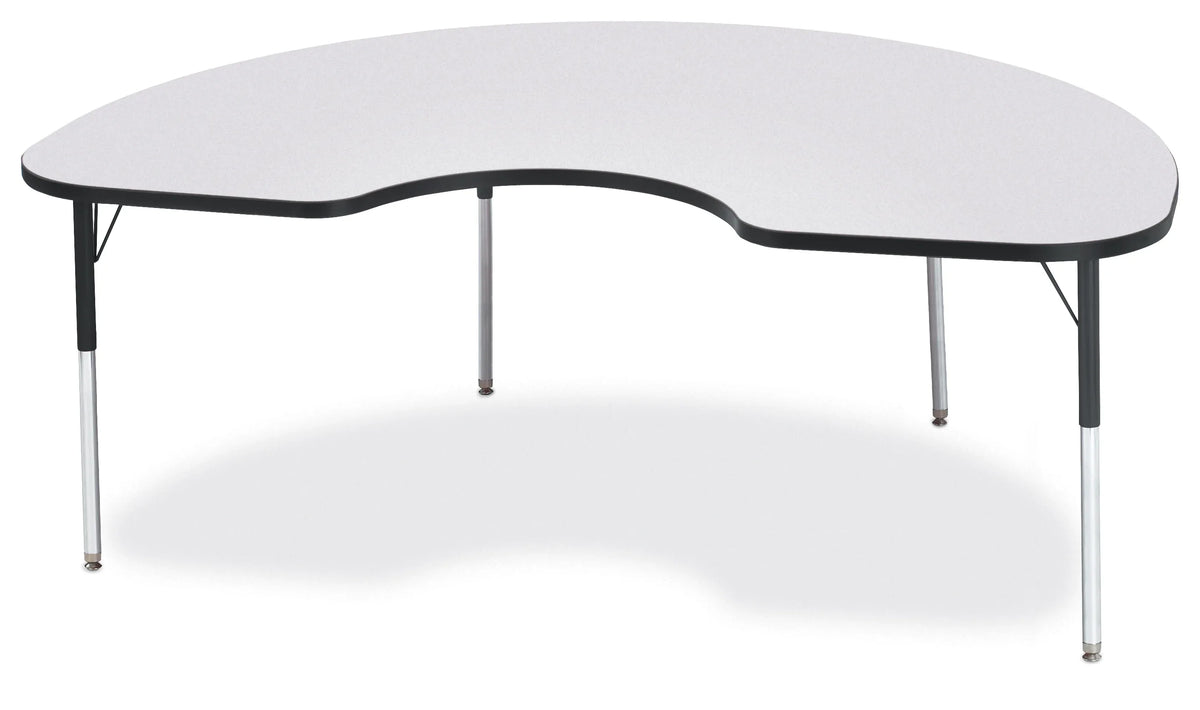 Berries® Kidney Activity Table - 48" X 72", A-height - Freckled Gray/Black/Black