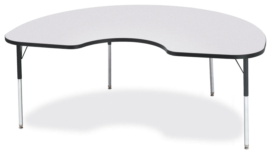 Berries® Kidney Activity Table - 48" X 72", A-height - Freckled Gray/Black/Black