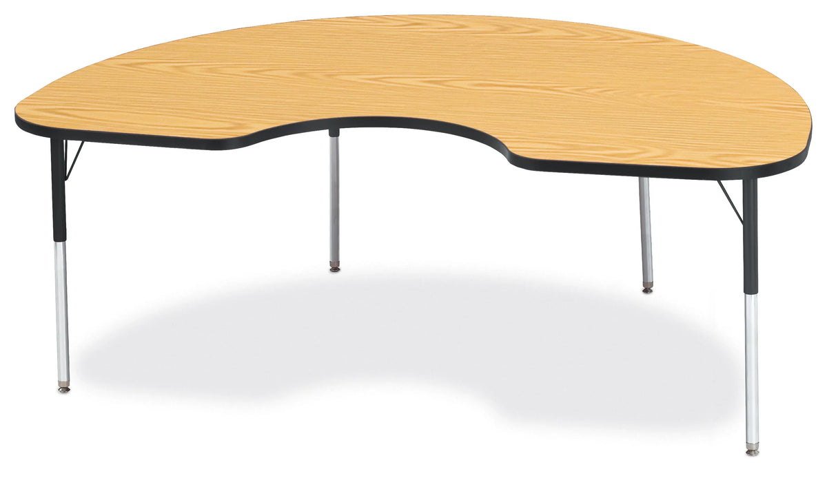 Berries® Kidney Activity Table - 48" X 72", A-height - Oak/Black/Black