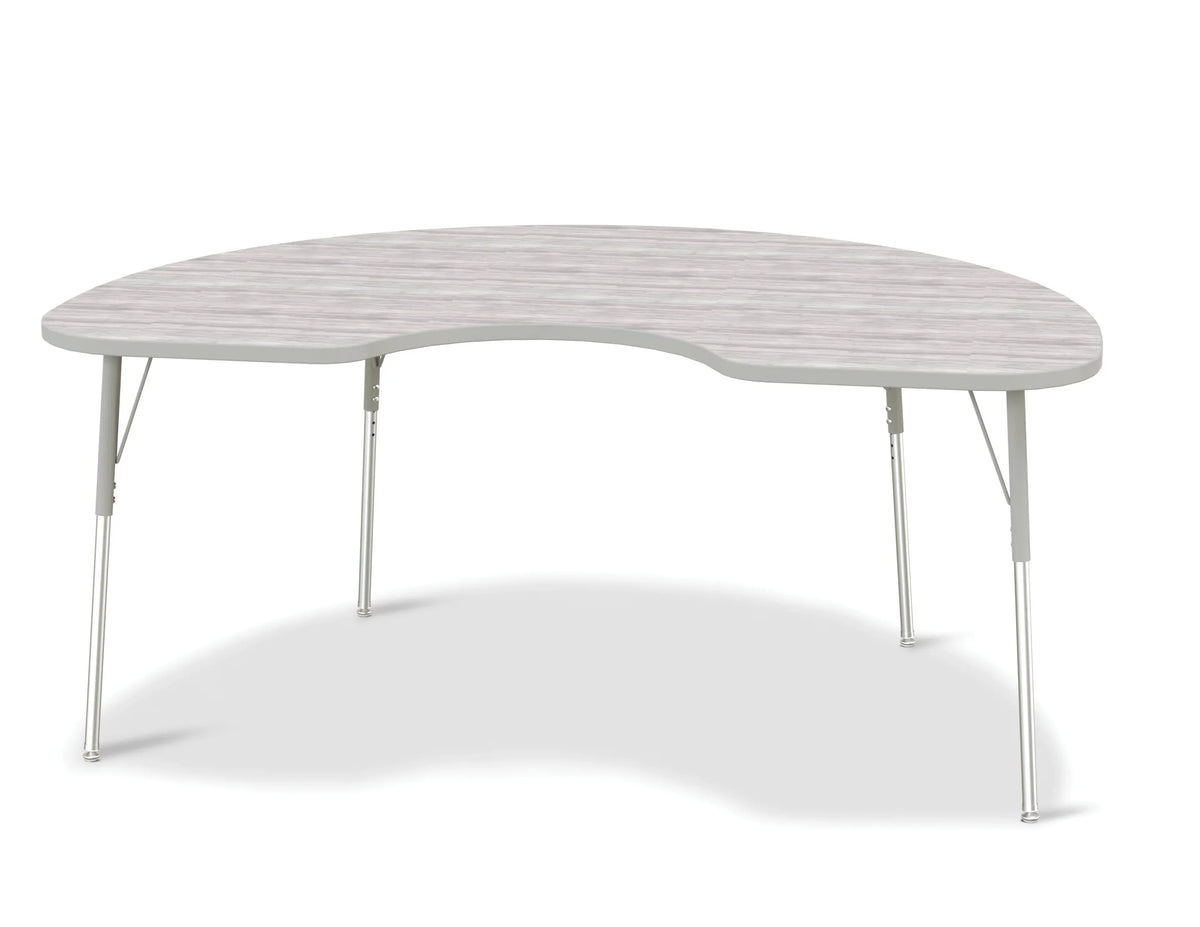 Berries® Kidney Activity Table - 48" X 72", A-height - Driftwood Gray/Gray/Gray