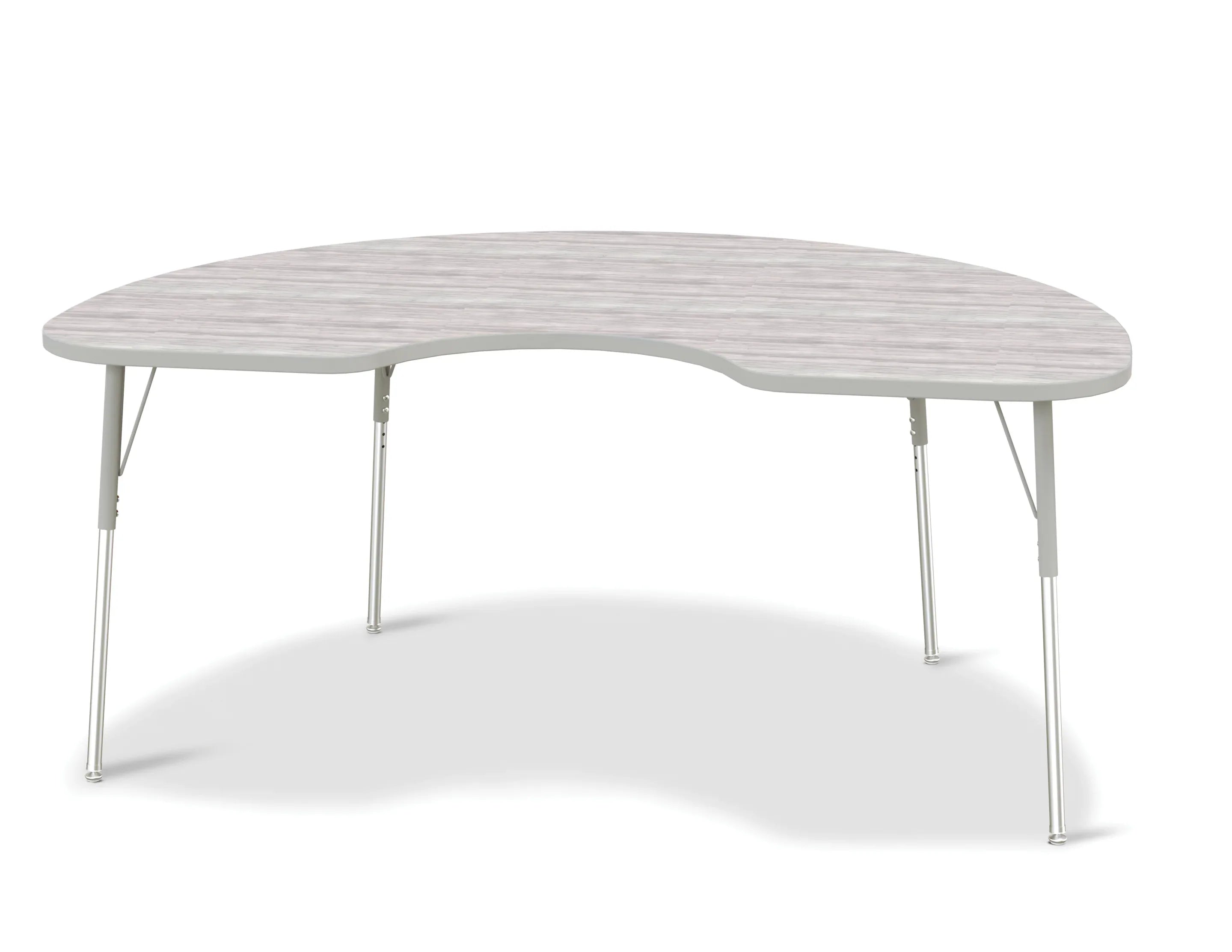 Berries® Kidney Activity Table - 48" X 72", A-height - Driftwood Gray/Gray/Gray