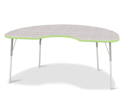 Berries® Kidney Activity Table - 48" X 72", A-height - Driftwood Gray/Key Lime/Gray