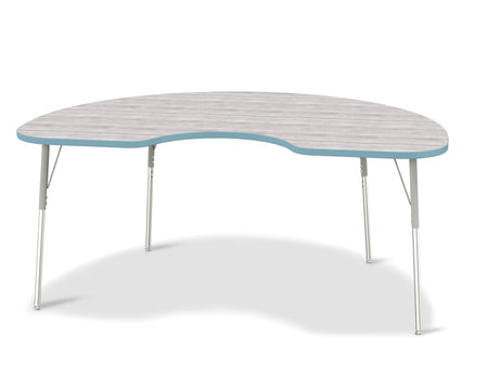 Berries® Kidney Activity Table - 48" X 72", A-height - Driftwood Gray/Coastal Blue/Gray