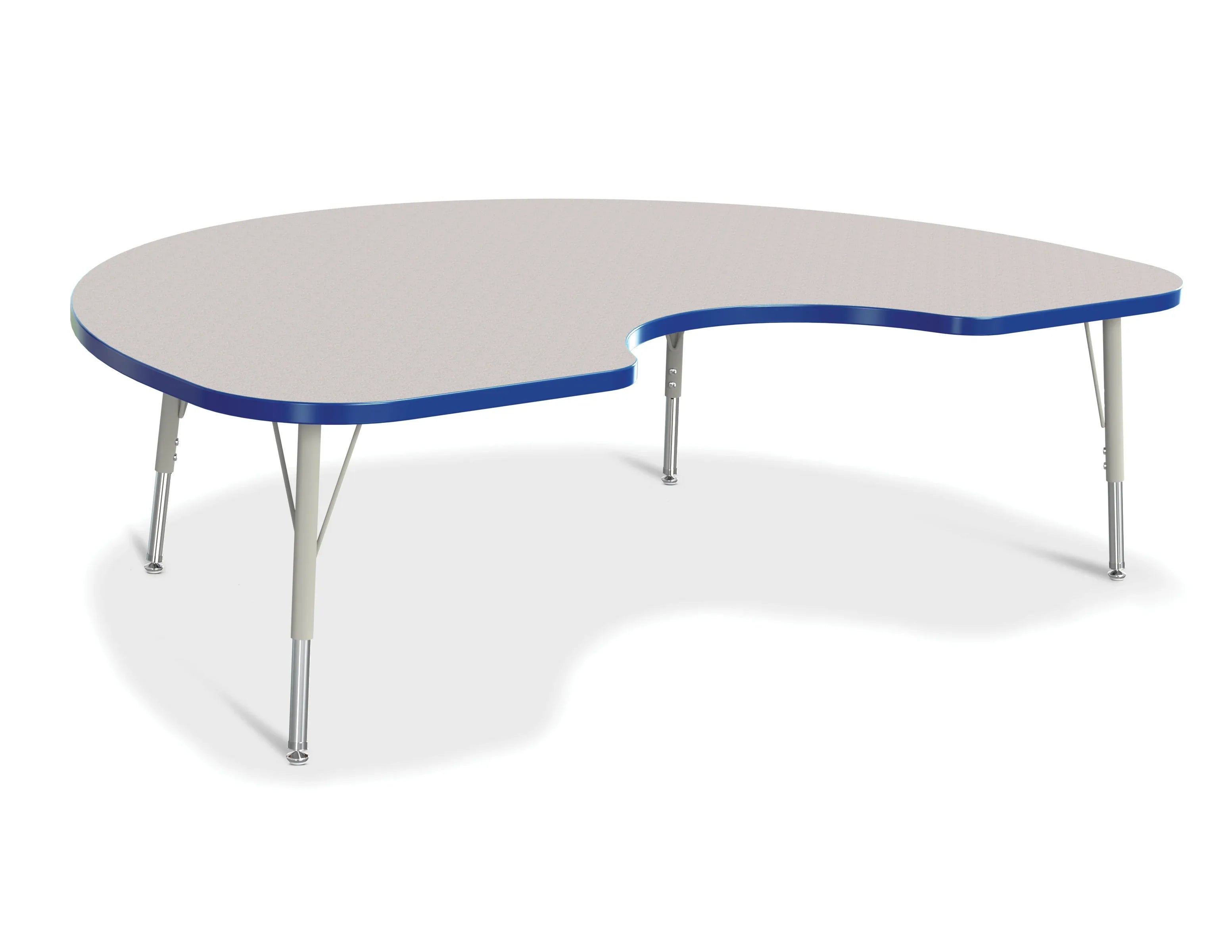 Berries® Kidney Activity Table - 48" X 72", E-height - Freckled Gray/Blue/Gray