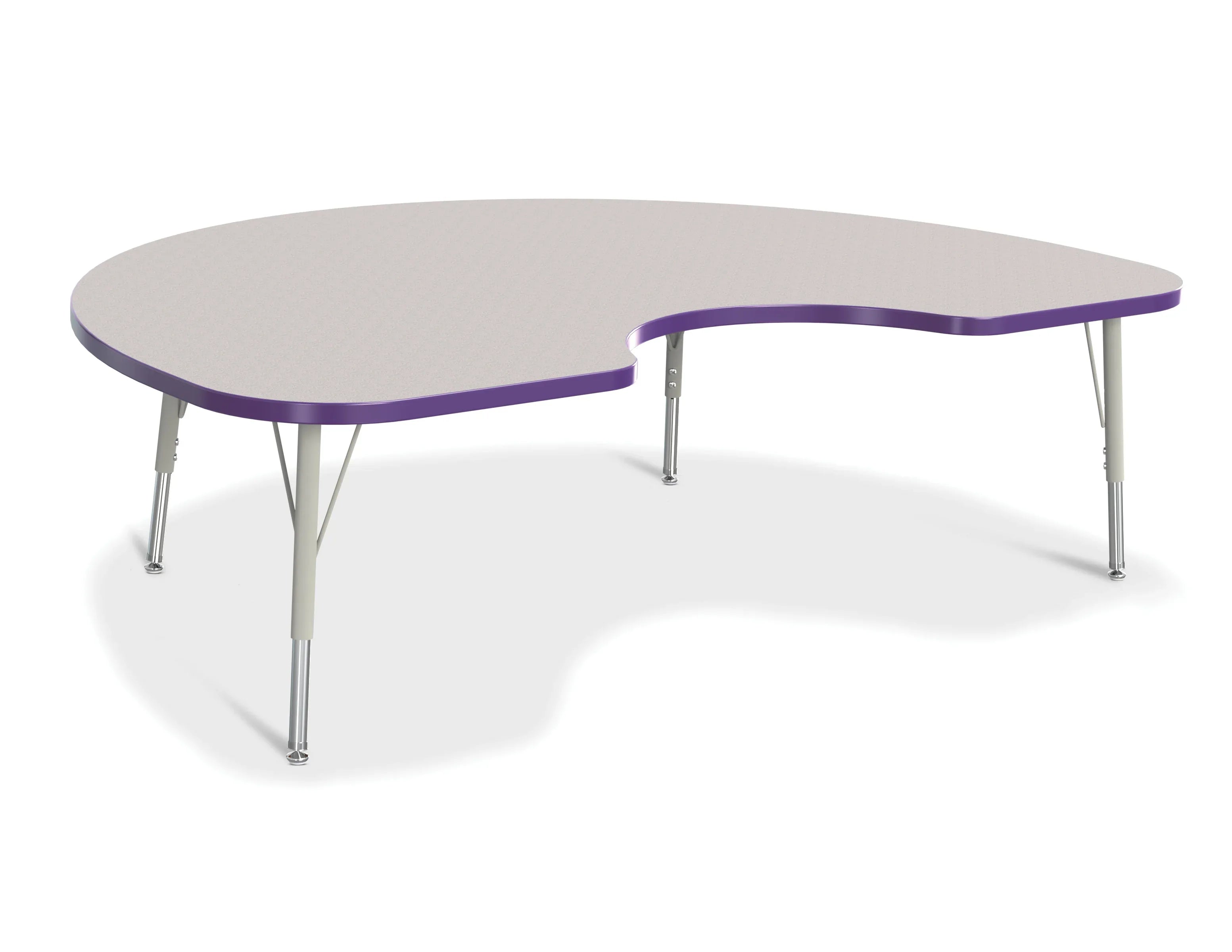 Berries® Kidney Activity Table - 48" X 72", E-height - Freckled Gray/Purple/Gray