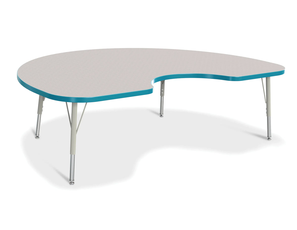 Berries® Kidney Activity Table - 48" X 72", E-height - Freckled Gray/Teal/Gray
