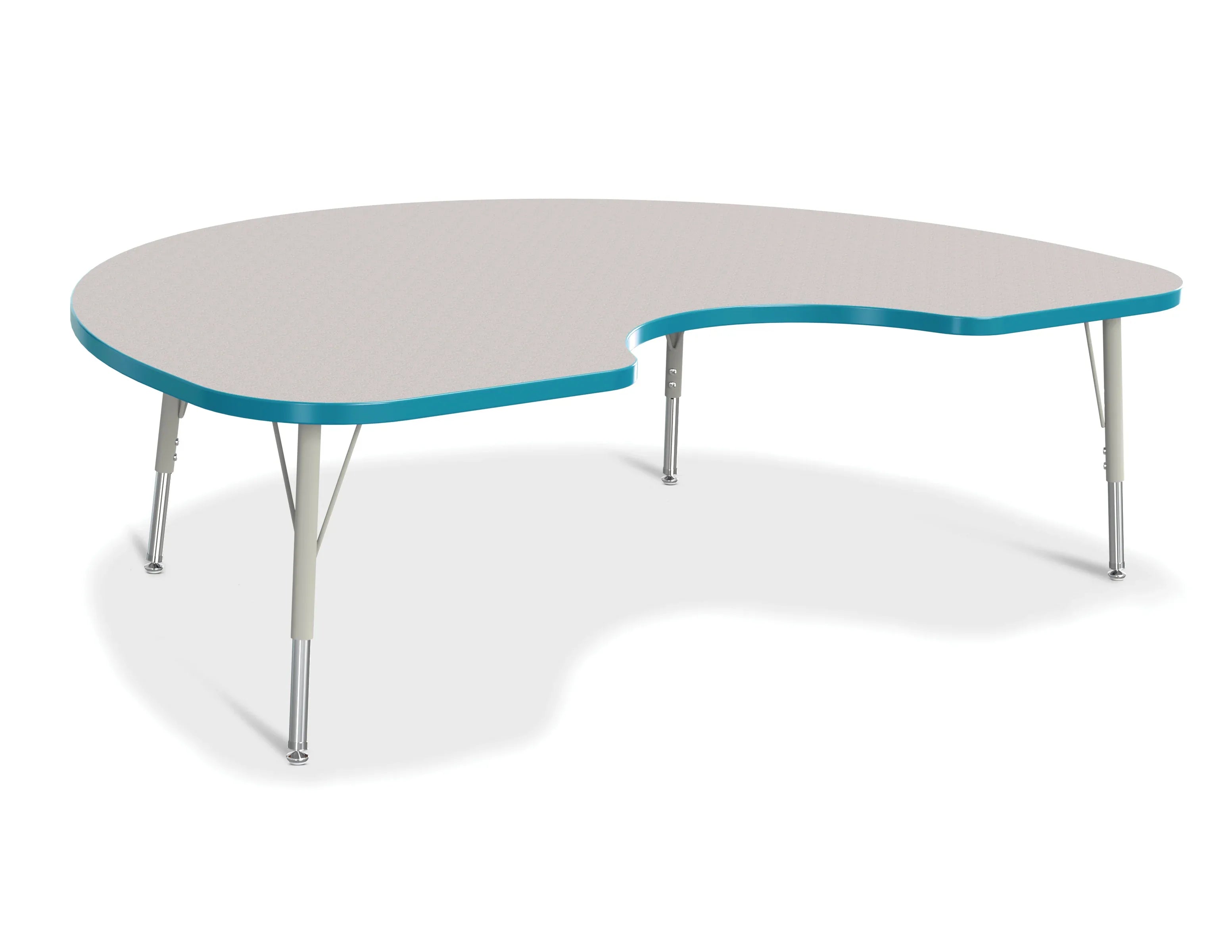 Berries® Kidney Activity Table - 48" X 72", E-height - Freckled Gray/Teal/Gray
