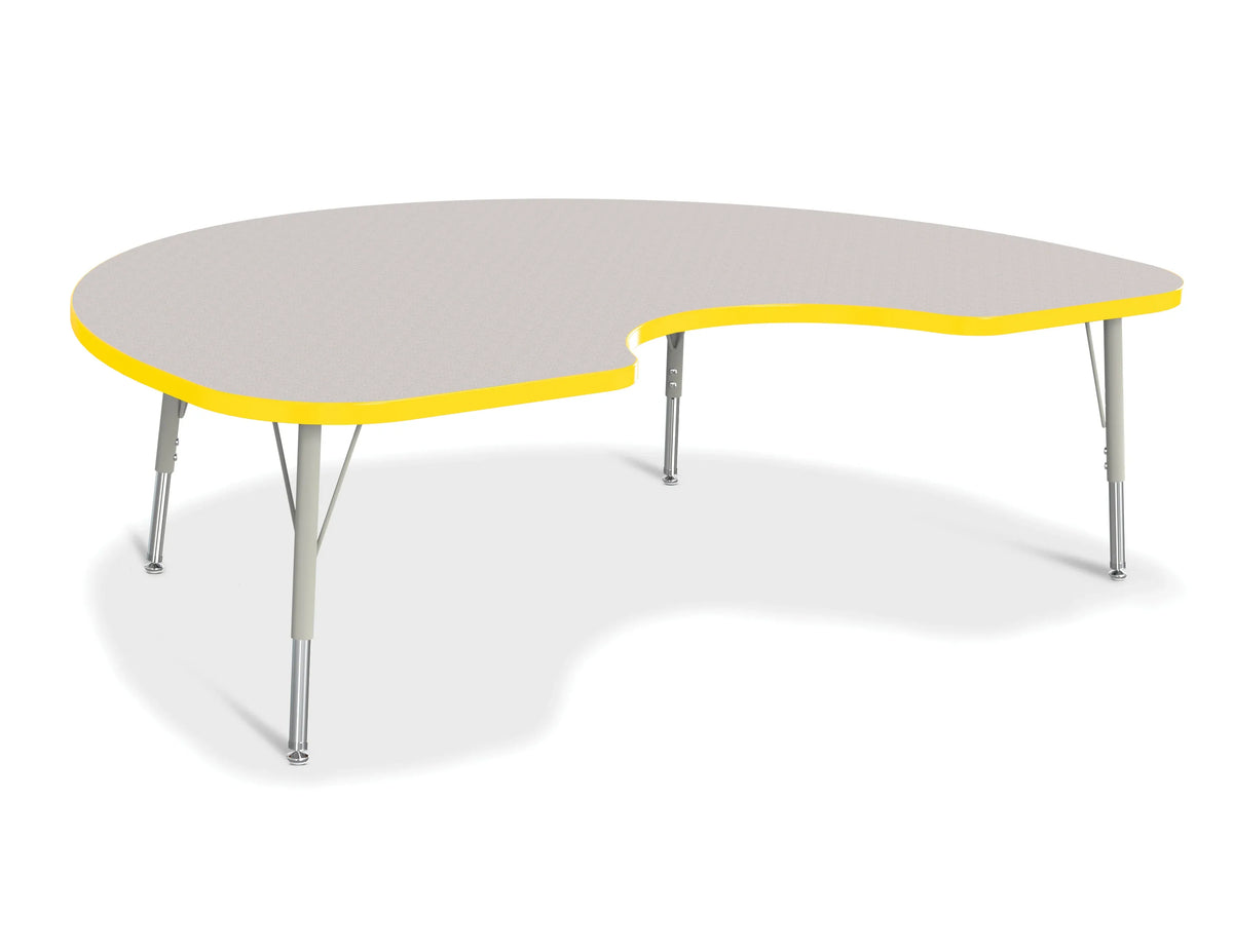 Berries® Kidney Activity Table - 48" X 72", E-height - Freckled Gray/Yellow/Gray