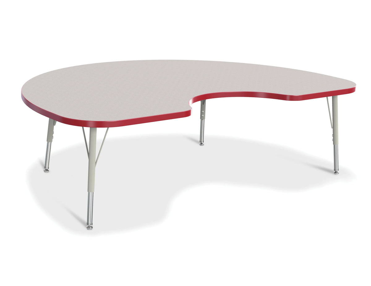 Berries® Kidney Activity Table - 48" X 72", E-height - Freckled Gray/Red/Gray