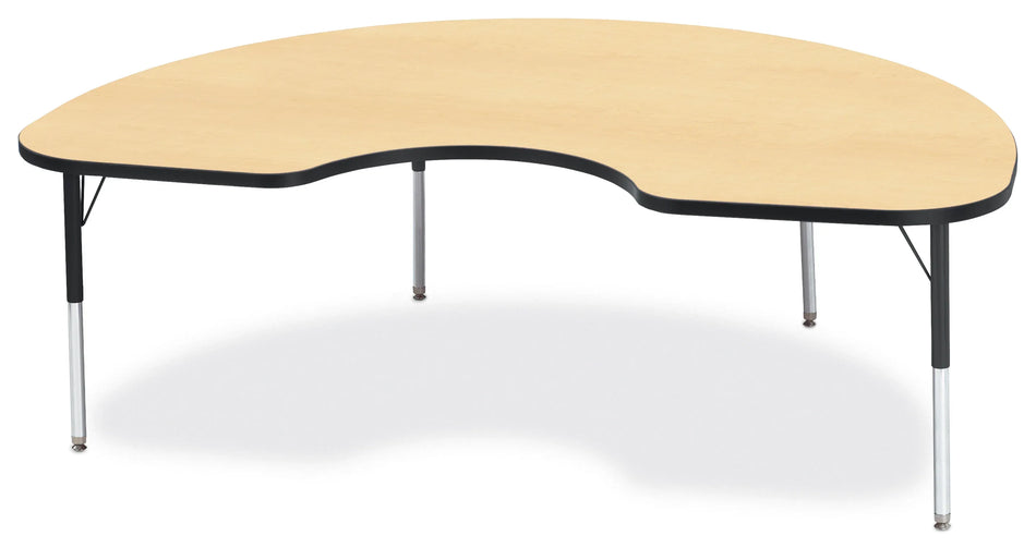 Berries® Kidney Activity Table - 48" X 72", E-height - Maple/Black/Black