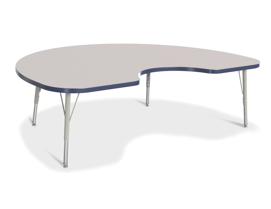 Berries® Kidney Activity Table - 48" X 72", E-height - Freckled Gray/Navy/Gray