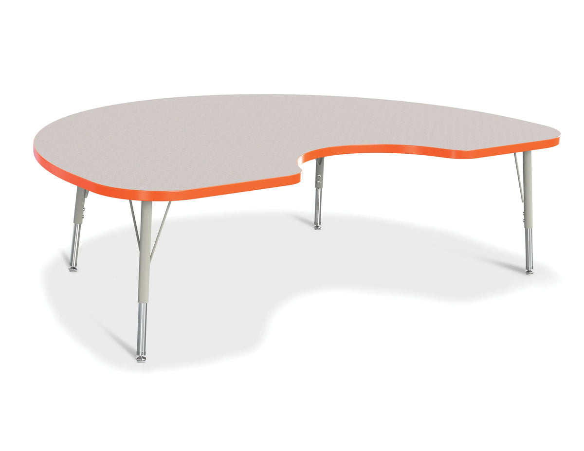 Berries® Kidney Activity Table - 48" X 72", E-height - Freckled Gray/Orange/Gray