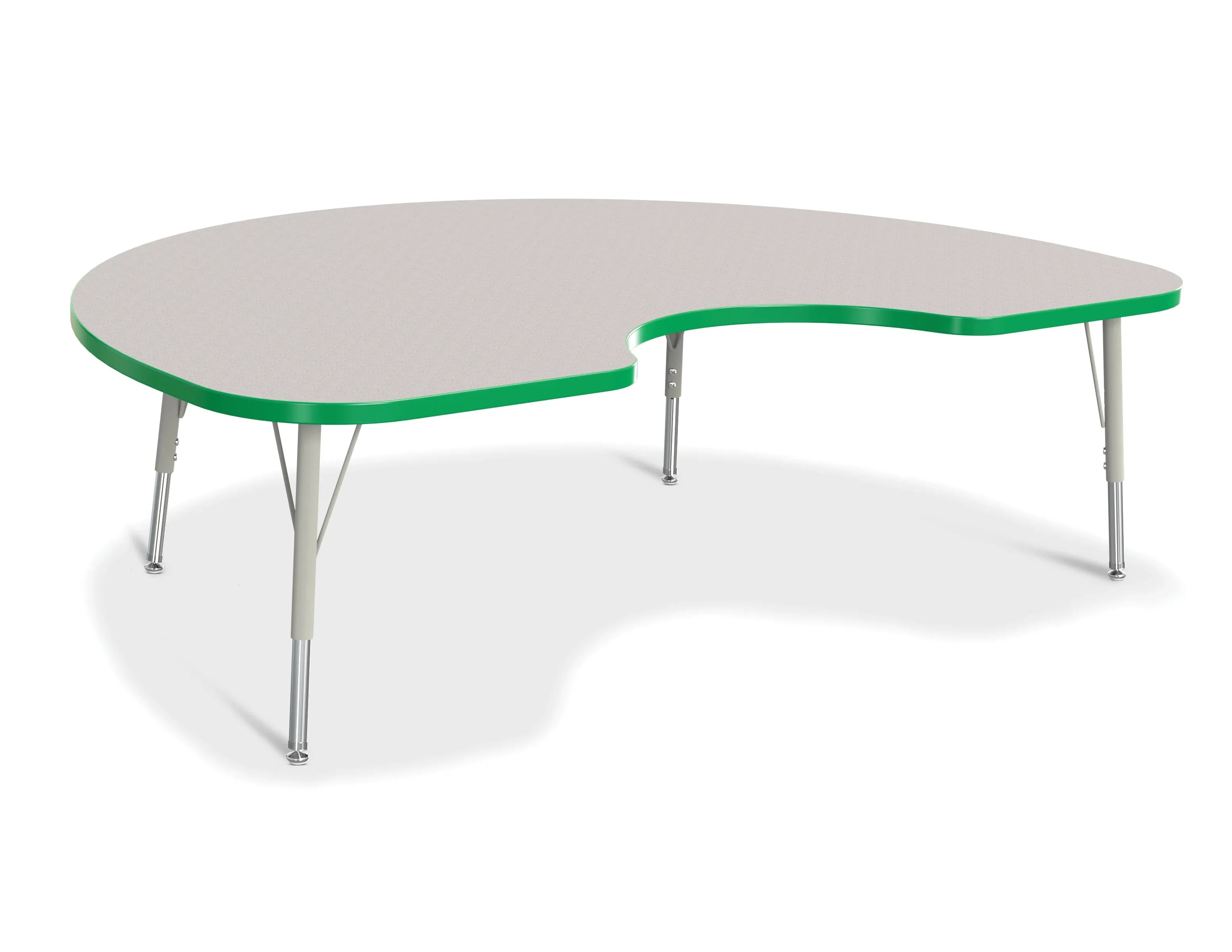 Berries® Kidney Activity Table - 48" X 72", E-height - Freckled Gray/Green/Gray