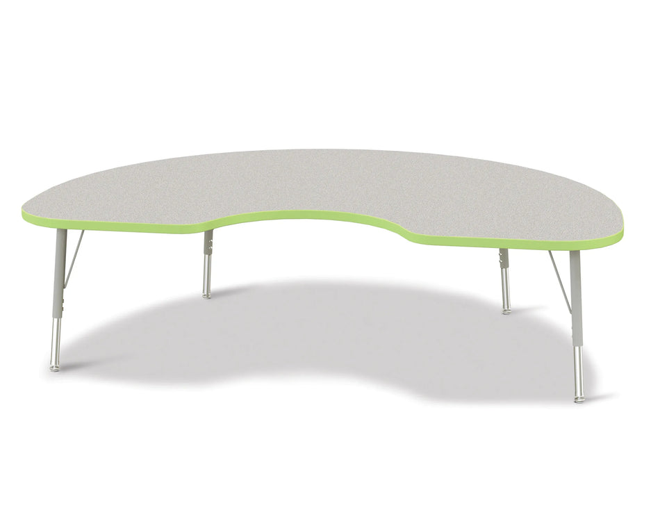 Berries® Kidney Activity Table - 48" X 72", E-height - Freckled Gray/Key Lime/Gray