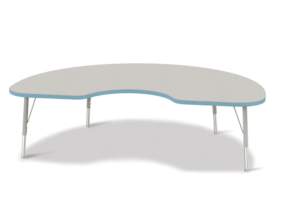 Berries® Kidney Activity Table - 48" X 72", E-height - Freckled Gray/Coastal Blue/Gray