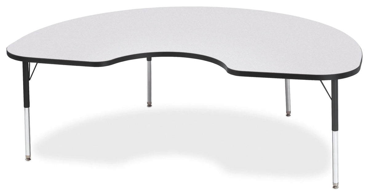 Berries® Kidney Activity Table - 48" X 72", E-height - Freckled Gray/Black/Black