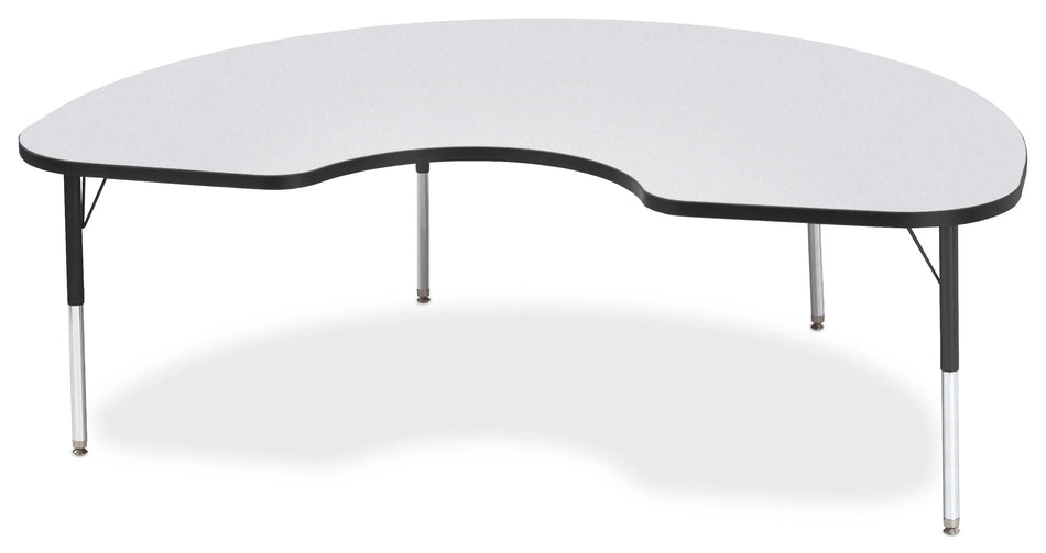 Berries® Kidney Activity Table - 48" X 72", E-height - Freckled Gray/Black/Black