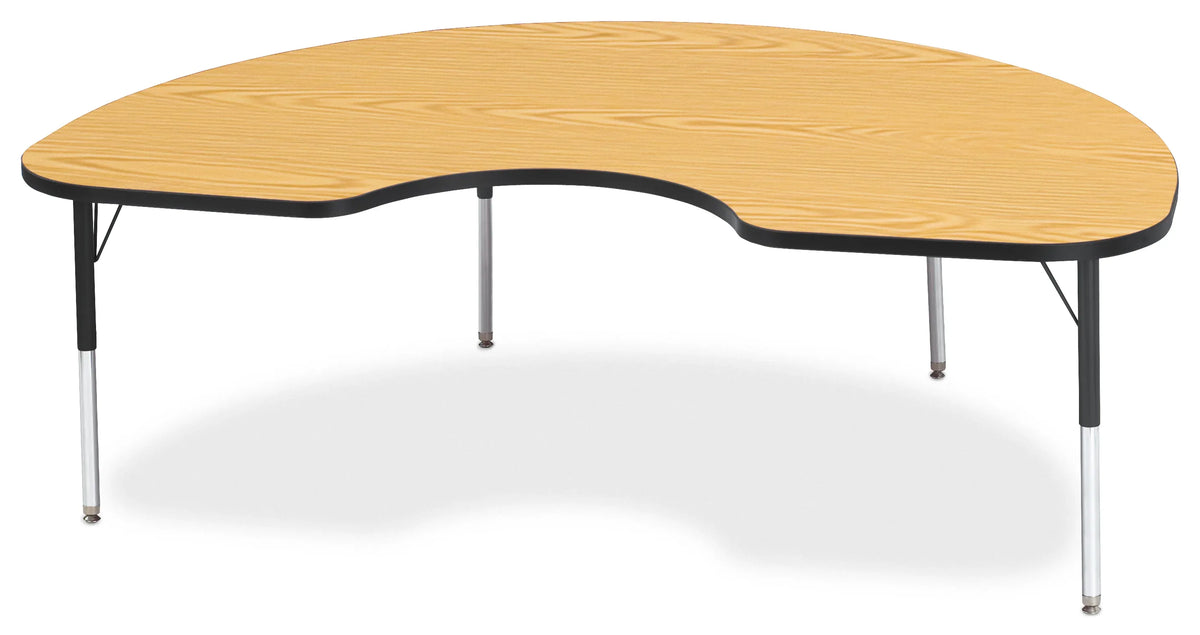 Berries® Kidney Activity Table - 48" X 72", E-height - Oak/Black/Black