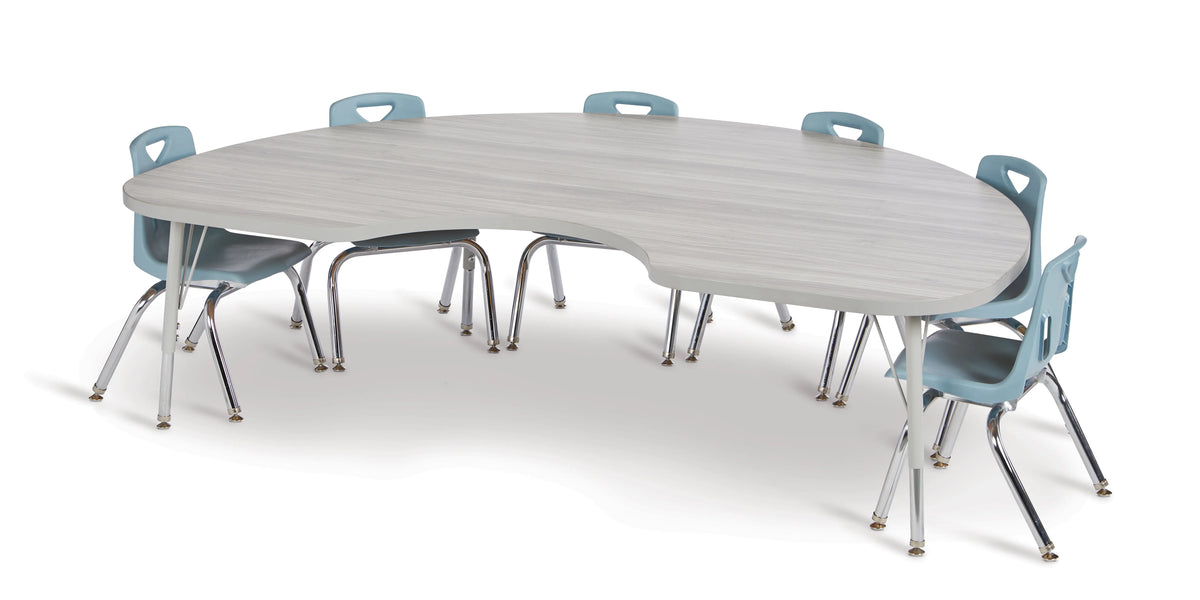 Berries® Kidney Activity Table - 48" X 72", A-height - Driftwood Gray/Gray/Gray
