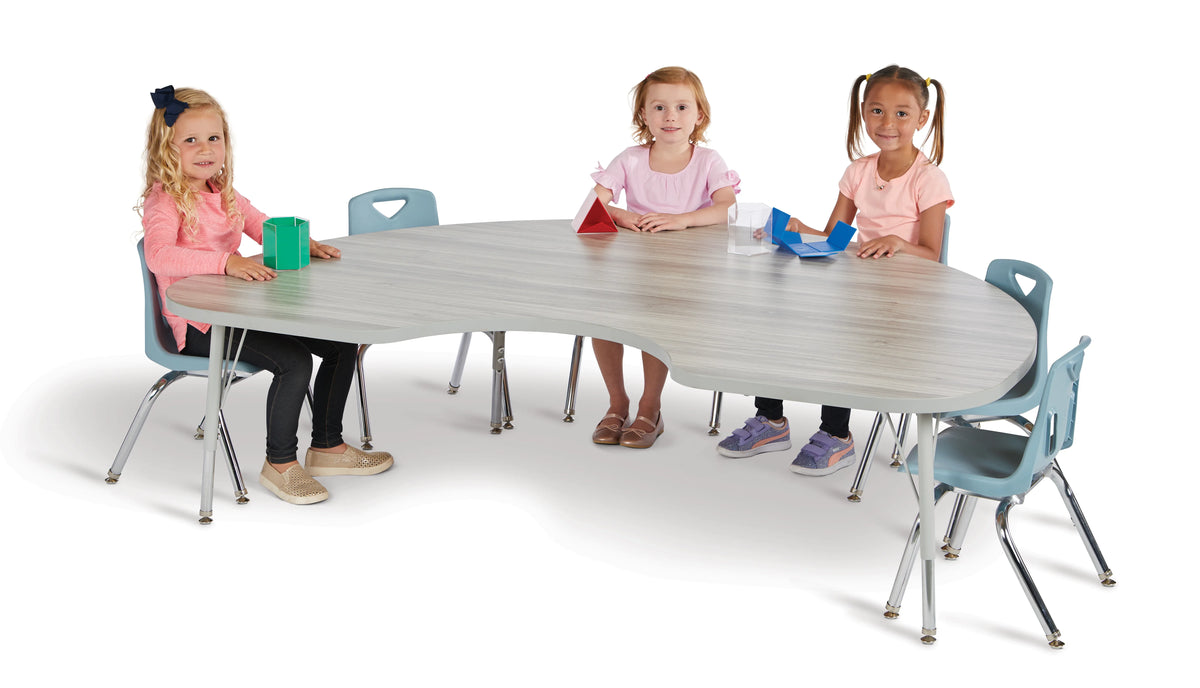 Berries® Kidney Activity Table - 48" X 72", E-height - Driftwood Gray/Gray/Gray
